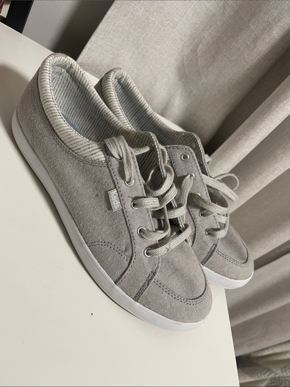 Keds Light Gray Lace-Up Sneakers